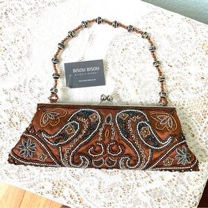 Bisou Bisou Michele Bohbot Bronze Beaded Evening Purse